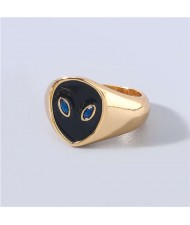 Creative Alien Unique Design Popular Fashion Women Wholesale Costume Ring - Black