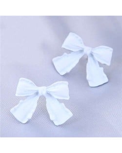 Wholesale Jewelry Korean Fashion Sweet Bow-knot Office Lady Earrings - White