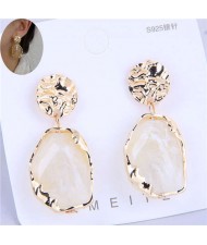 Bold Fashion Irregular Stone Design Women Wholesale Jewelry Costume Earrings - Red