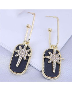 Wholesale Jewelry Shining Starlight Rhinestone Bling Fashion Earrings - Black