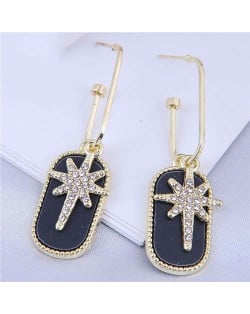 Wholesale Jewelry Shining Starlight Rhinestone Bling Fashion Earrings - Black