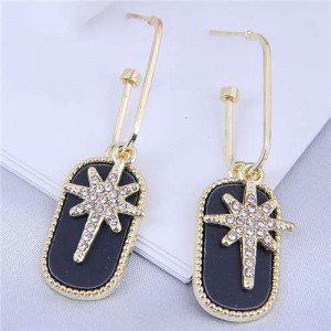 Wholesale Jewelry Shining Starlight Rhinestone Bling Fashion Earrings - Black