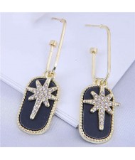 Wholesale Jewelry Shining Starlight Rhinestone Bling Fashion Earrings - Black