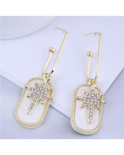 Wholesale Jewelry Shining Starlight Rhinestone Bling Fashion Earrings - White