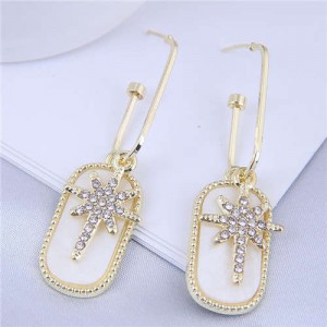 Wholesale Jewelry Shining Starlight Rhinestone Bling Fashion Earrings - White