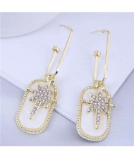 Wholesale Jewelry Shining Starlight Rhinestone Bling Fashion Earrings - White
