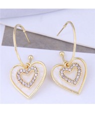 Romantic Peach Heart Shape Pendant Wholesale Fashion Jewelry Hoop Earrings - White
