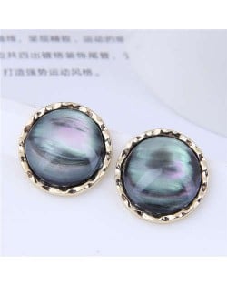 Minimalist Style Vintage Round Design Office Lady Wholesale Earrings - Black