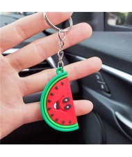 U.S.Fashion Cute Cartoon Fruit Series Soft Plastic Wholesale Key Chain - Watermelon