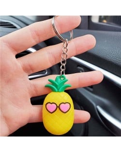 U.S.Fashion Cute Cartoon Fruit Series Soft Plastic Wholesale Key Chain - Pineapple