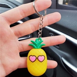 U.S.Fashion Cute Cartoon Fruit Series Soft Plastic Wholesale Key Chain - Pineapple