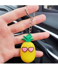 U.S.Fashion Cute Cartoon Fruit Series Soft Plastic Wholesale Key Chain - Pineapple