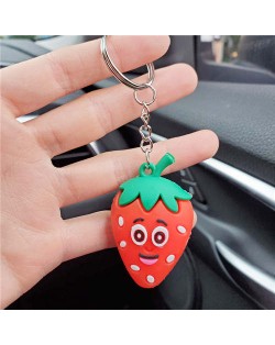 U.S.Fashion Cute Cartoon Fruit Series Soft Plastic Wholesale Key Chain - Strawberry