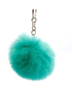 Minimalist Design Popular Style Sweet Fluffy Ball Bag Decoration Key Ring - Green