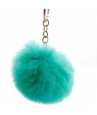 Minimalist Design Popular Style Sweet Fluffy Ball Bag Decoration Key Ring - Green