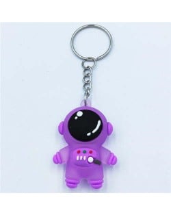 Popular Spaceman Design Handbag Pendant Cartoon Astronaut Key Chain - Purple