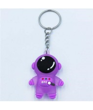 Popular Spaceman Design Handbag Pendant Cartoon Astronaut Key Chain - Purple
