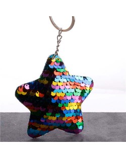 Minimalist Bling Sequins Five-pointed Star Wholesale Key Chain - Multicolor