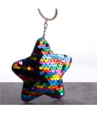 Minimalist Bling Sequins Five-pointed Star Wholesale Key Chain - Multicolor