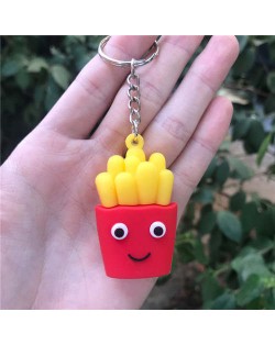 U.S. Fashion Unique Design Smiling French Fries Modeling Soft Plastic Key Chain