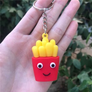 U.S. Fashion Unique Design Smiling French Fries Modeling Soft Plastic Key Chain