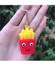 U.S. Fashion Unique Design Smiling French Fries Modeling Soft Plastic Key Chain