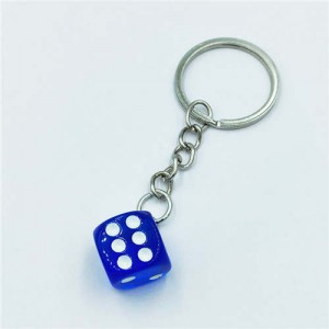 Simple Style Classic Dice Design Wholesale Key Ring - Blue