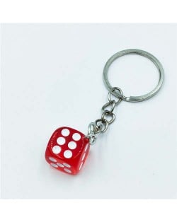 Simple Style Classic Dice Design Wholesale Key Ring - Red