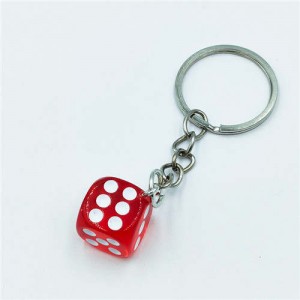 Simple Style Classic Dice Design Wholesale Key Ring - Red