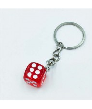 Simple Style Classic Dice Design Wholesale Key Ring - Red