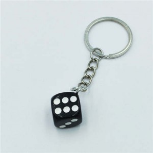 Simple Style Classic Dice Design Wholesale Key Ring - Black