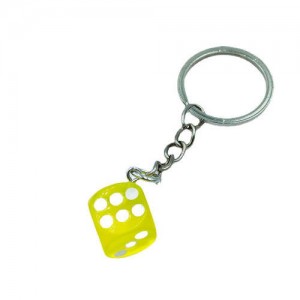 Simple Style Classic Dice Design Wholesale Key Ring - Yellow