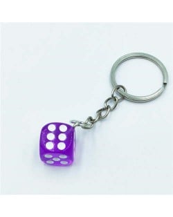 Simple Style Classic Dice Design Wholesale Key Ring - Purple