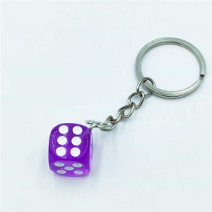 Simple Style Classic Dice Design Wholesale Key Ring - Purple