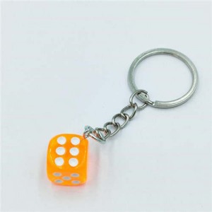 Simple Style Classic Dice Design Wholesale Key Ring - Orange