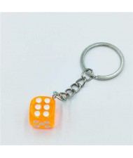 Simple Style Classic Dice Design Wholesale Key Ring - Orange