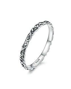 Vintage Embossing Design Wholesale 925 Sterling Silver Women Ring