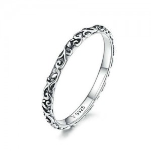 Vintage Embossing Design Wholesale 925 Sterling Silver Women Ring