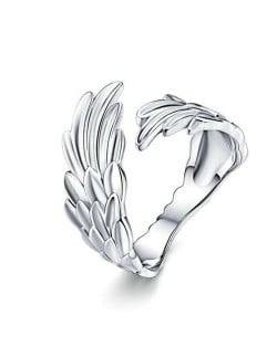 Bold Fashion Angel Wings Design Wholesale 925 Sterling Silver Women Open-end Ring