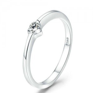 Minimalist Mini Heart Decorated Wholesale 925 Sterling Silver Jewelry Wedding Fashion Ring