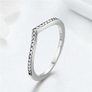 V Shape Design Wholesale 925 Sterling Silver Minimalist Ring