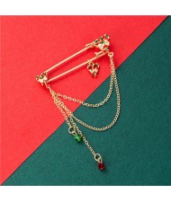 Colorful Heart Bow-knot Tassel Design Christmas Fashion Wholesale Jewelry Women Brooch