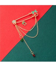 Colorful Bow-knot Bells Tassel Pendant Design Christmas Wholesale Jewelry Women Brooch