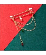 Christmas Gift Gloves Fashion Tassel Design Wholesale Jewelry Women Alloy Brooch