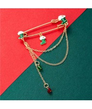 Christmas Socks Fashion Tassel Design Wholesale Jewelry Women Alloy Brooch