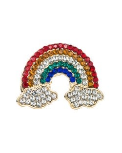 Rainbow Clouds Colorful Rhinestone Inlaid U.S. Popular Women Fashion Brooch