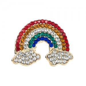 Rainbow Clouds Colorful Rhinestone Inlaid U.S. Popular Women Fashion Brooch