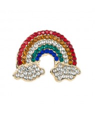 Rainbow Clouds Colorful Rhinestone Inlaid U.S. Popular Women Fashion Brooch