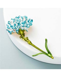 Propitious Flower Design U.S. Popular Fashion Women Oil-spot Glazed Brooch - Blue