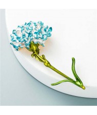 Propitious Flower Design U.S. Popular Fashion Women Oil-spot Glazed Brooch - Blue